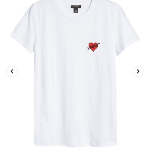 HALOGEN Mom heart Embroidered Mother’s Day T-Shirt XS - Picture 4 of 11